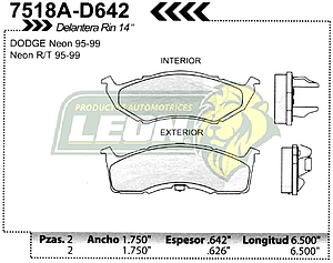 BALATA F.D. R.D. DOGE NEON RIN 14” 94-99