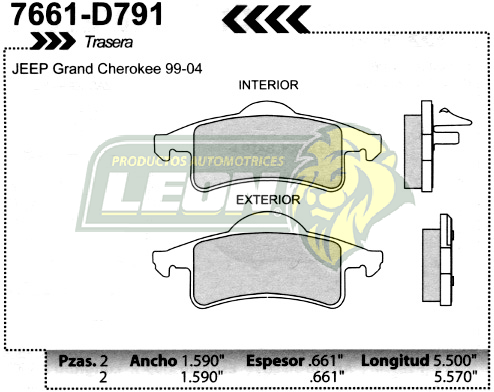 BALATA F.D. R.T. JEEP GRAN CHEROKEE 99-04
