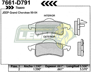 BALATA F.D. R.T. JEEP GRAN CHEROKEE 99-04
