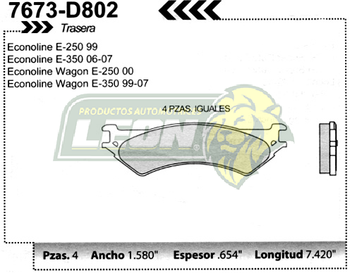 BALATA F.D. R.T. FORD E-250, E-350 97-07
