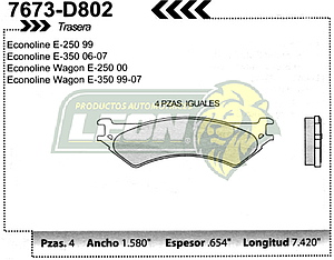 BALATA F.D. R.T. FORD E-250, E-350 97-07
