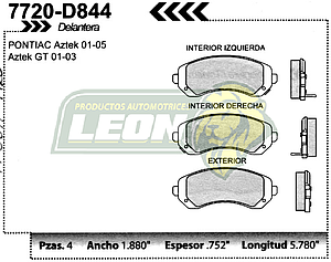 BALATA F.D. R.D. G.M. VENTURE 03-04, AZTEK 01-04