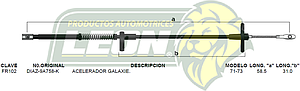 CHICOTE ACEL. GALAXIE 71-73