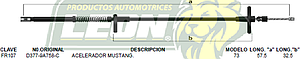 CHICOTE ACEL. MUSTANG 73