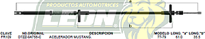 CHICOTE ACEL. MUSTANG 77-79