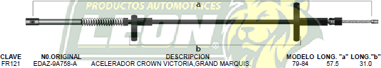 CHICOTE ACEL. CROWN VICTORIA GRAND MARQUIS 79-84