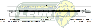 CHICOTE VELOC. CAMION F-600 74-79