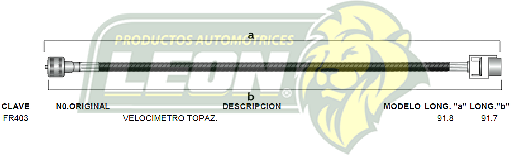 CHICOTE VELOC. FORD MUSTANG, FAIRMONT 4 VEL. 79-81 (78BY17260AB)