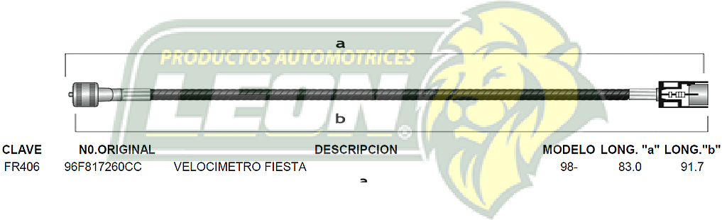 CHICOTE VELOC. CAMIONETA F-100, 150, 350 80-84