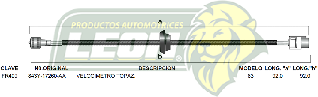 CHICOTE VELOC. TOPAZ 83