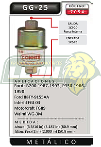 FILTRO GASOLINA FORD PK-UP METALICO