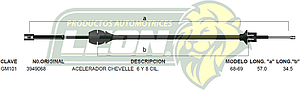 CHICOTE ACEL. CHEVELLE 6, 8 Cil. 68-69