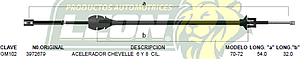 CHICOTE ACEL. CHEVELLE 6, 8 Cil. 70-72