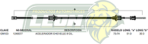 CHICOTE ACEL. CHEVELLE 8 Cil. 73-74