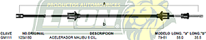 CHICOTE ACEL. MALIBU 8 Cil. 79-81