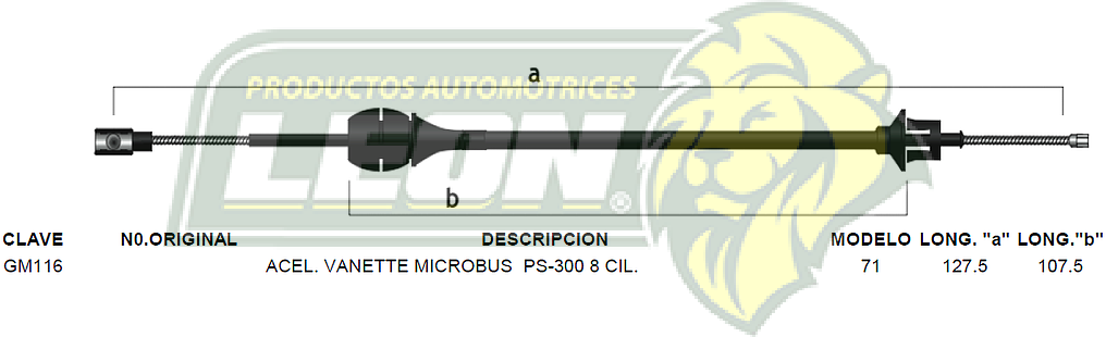 CHICOTE ACEL. VANETTE MICROBUS PS-300 8C. 71