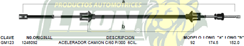 CHICOTE ACEL. CAMION C-60, P-300 6C. 92