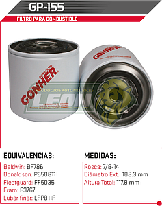 FILTRO GASOLINA FORD E INTERNATIONAL CAMION 6.9L 83-88