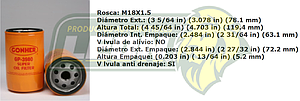 FILTRO ACEITE G.M. CORVETTE, EUROSPORT 3.1L 93-97, CUTLASS, CENTURY, BLAZER, C-1500 LARGO, SERVICIO PESADO HYSTER, G.M. CAMION