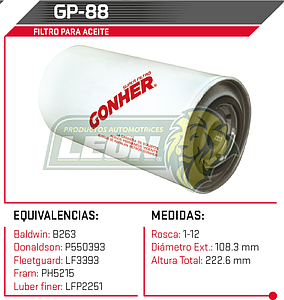 FILTRO ACEITE MERCEDES BENZ (SERV. PESADO)