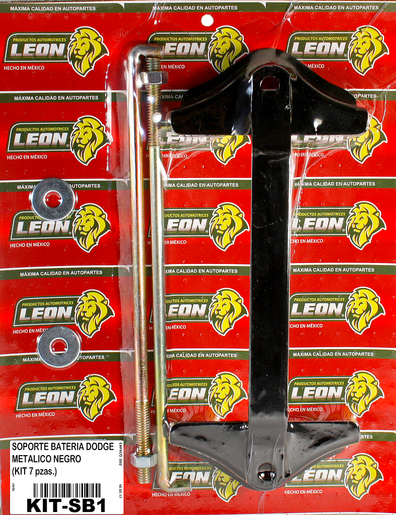 KIT SOPORTE BATERIA DODGE METALICO NEGRO (7 pzas.)