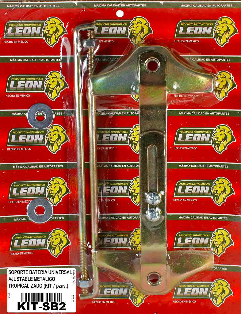 KIT SOPORTE BATERIA UNIVERSAL AJUSTABLE METALICO TROPICALIZADO (7 pzas.)