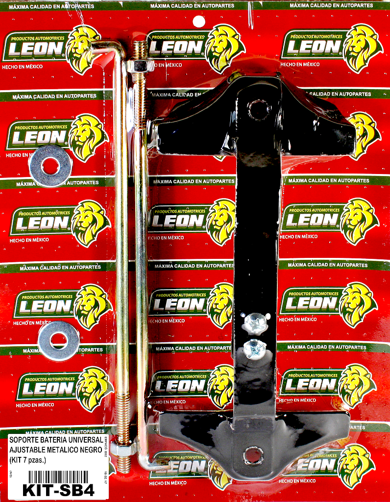 KIT SOPORTE BATERIA UNIVERSAL AJUSTABLE METALICO NEGRO (7 pzas.)