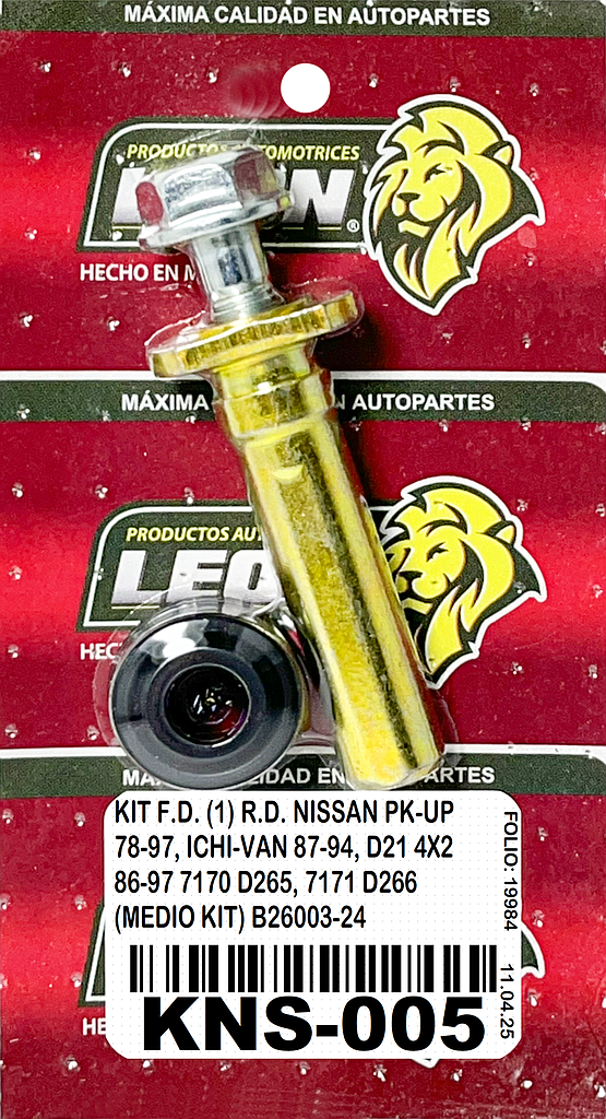 KIT F.D. (1) R.D. NISSAN PK-UP 78-97, ICHI-VAN 87-94, D21 4X2 86-97 7170 D265, 7171 D266 (MEDIO KIT) B26003-24