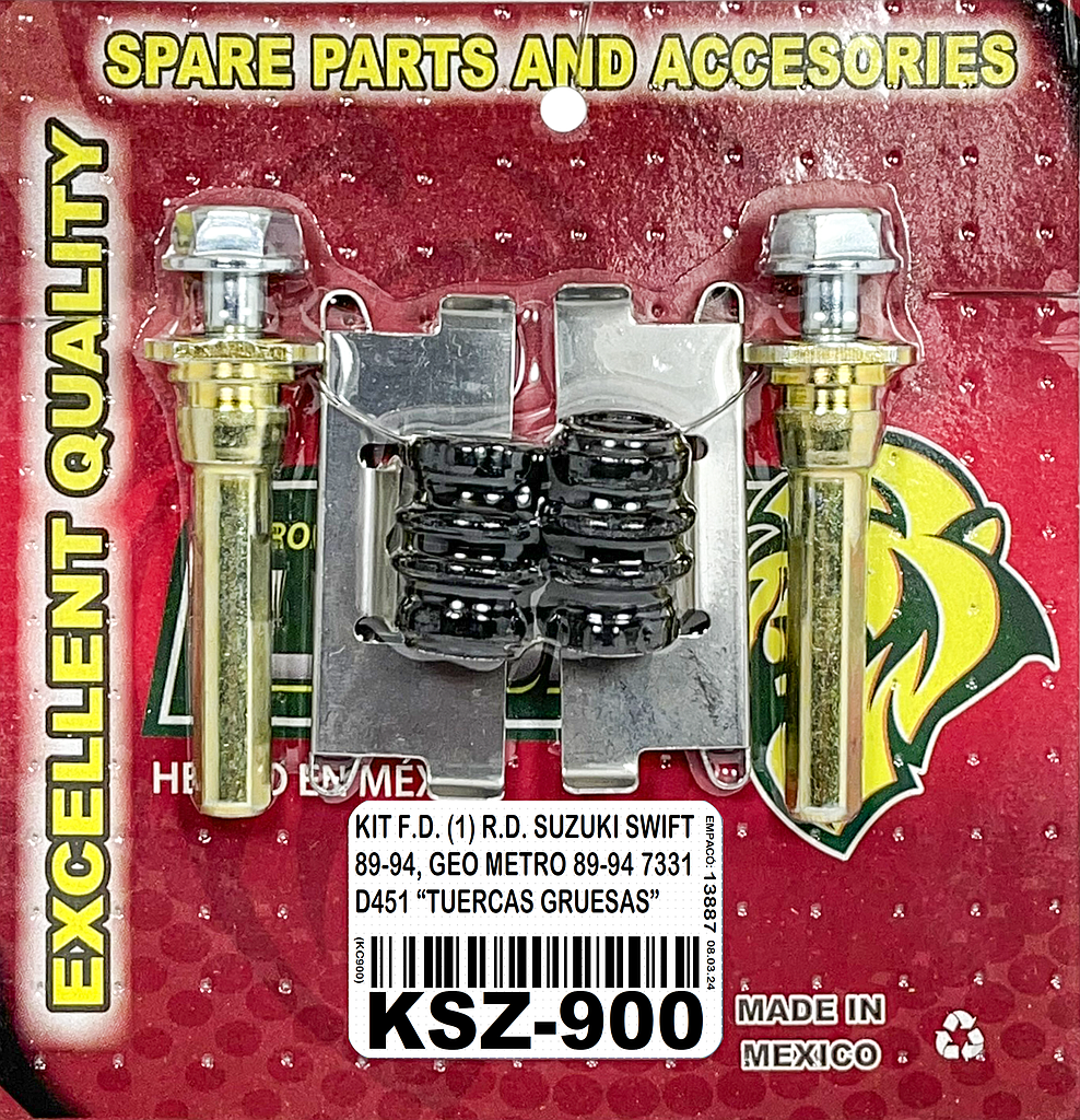 KIT F.D. (1) R.D. SUZUKI SWIFT 89-94, GEO METRO 89-94 7331 D451 “TUERCAS GRUESAS”