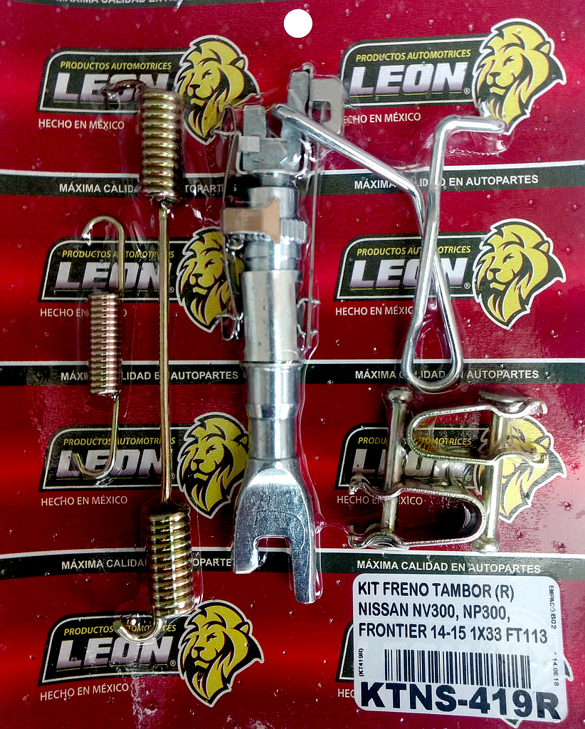 KIT FRENO TAMBOR (R) NISSAN NV300, NP300, FRONTIER 14-16, SENTRA B17 16-17, VERSA 12-18 DODGE NEON 18-19 1689 S1020, 1740 S1094, 1X33 FT113 KT419R