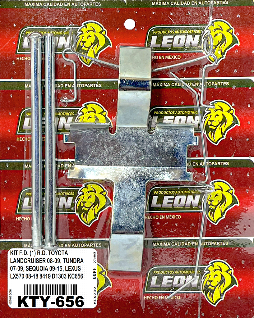 KIT F.D. (1) R.D. TOYOTA LANDCRUISER 08-09, TUNDRA 07-09, SEQUOIA 09-15, LEXUS LX570 08-18 8419 D1303 KC656