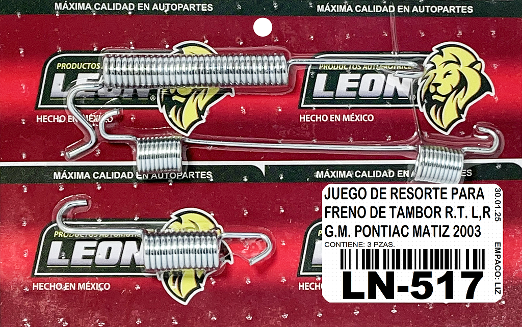 JUEGO RESORTE R.T. L, R G.M. PONTIAC MATIZ 2003 (JR1216)