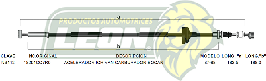 CHICOTE ACEL. ICHI VAN CARBURADOR BOCAR 87-88