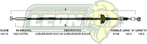 CHICOTE ACEL. ICHI VAN CARBURADOR BOCAR 87-88