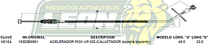 CHICOTE ACEL. PK-UP NISSAN 620 CON AJUSTADOR (sop. izq)
