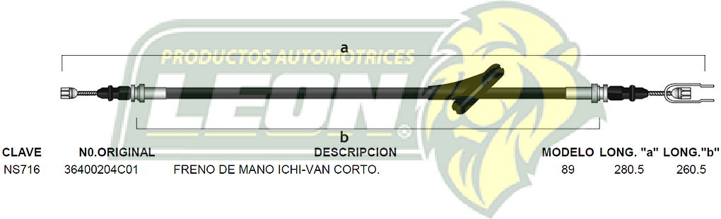 CHICOTE FRENO MANO ICHI-VAN CORTO. 89