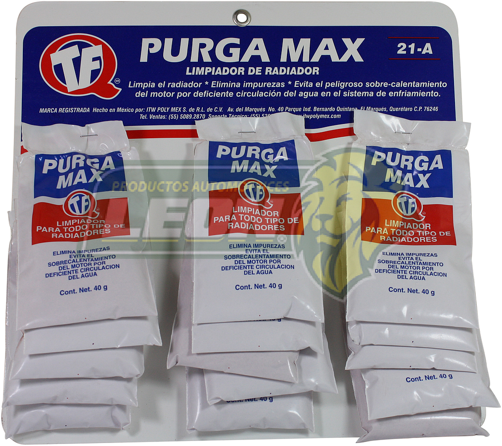 PURGAMAX LIMPIADOR DE RADIADOR POLVO SOBRE 40 g