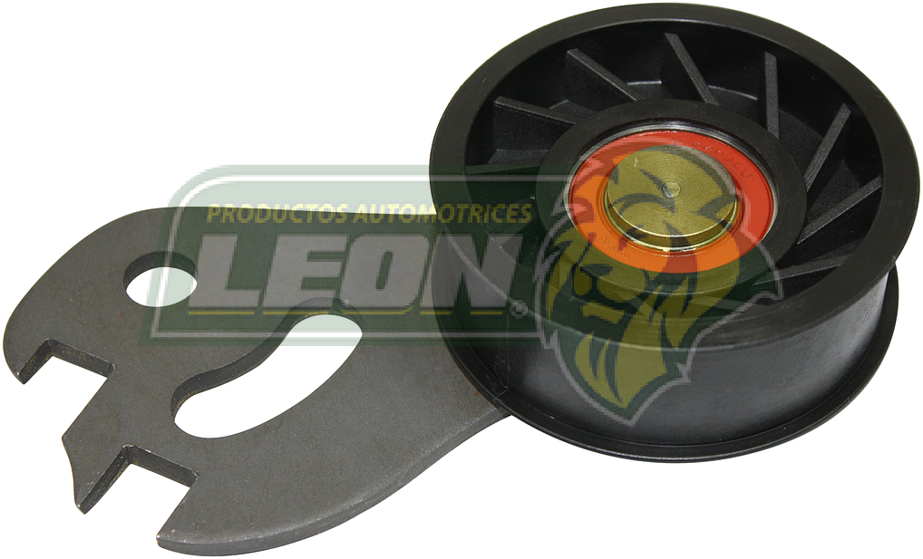 POLEA TENSORA NAILON LISA DOBLE CEJA C/SOPORTE METAL FORD TOPAZ 4 Cil. 2.3L 84-90