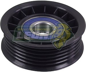 POLEA LOCA-TENSORA NAILON DOBLE CEJA 6 RANURAS FORD ESCAPE, ESCORT, EXPLORER, FOCUS, WINSDSTAR, G.M. BLAZER, C-1500, 2500, 3500, CAVALIER, SILVERADO, SONORA, SUBURBAN 97-03 (KR-113053)