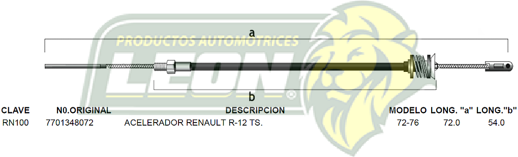CHICOTE ACEL. RENAULT R12 TS 72-76