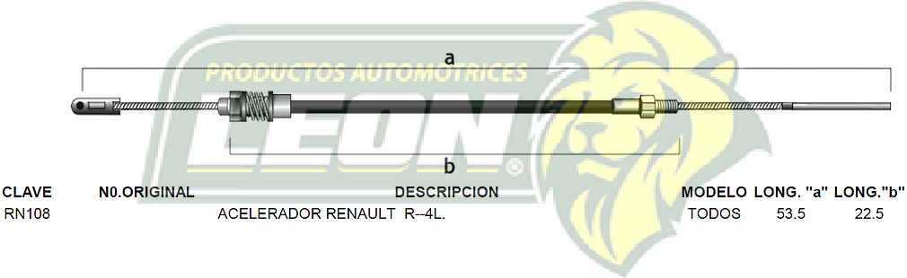 CHICOTE ACEL. RENAULT R-4L TODOS