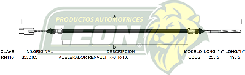 CHICOTE ACEL. RENAULT R-8 R-10 TODOS