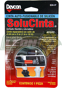 CINTA AUTO-FUSIONABLE DE SILICON SOLUCINTA NEGRA 1”x3 mt.