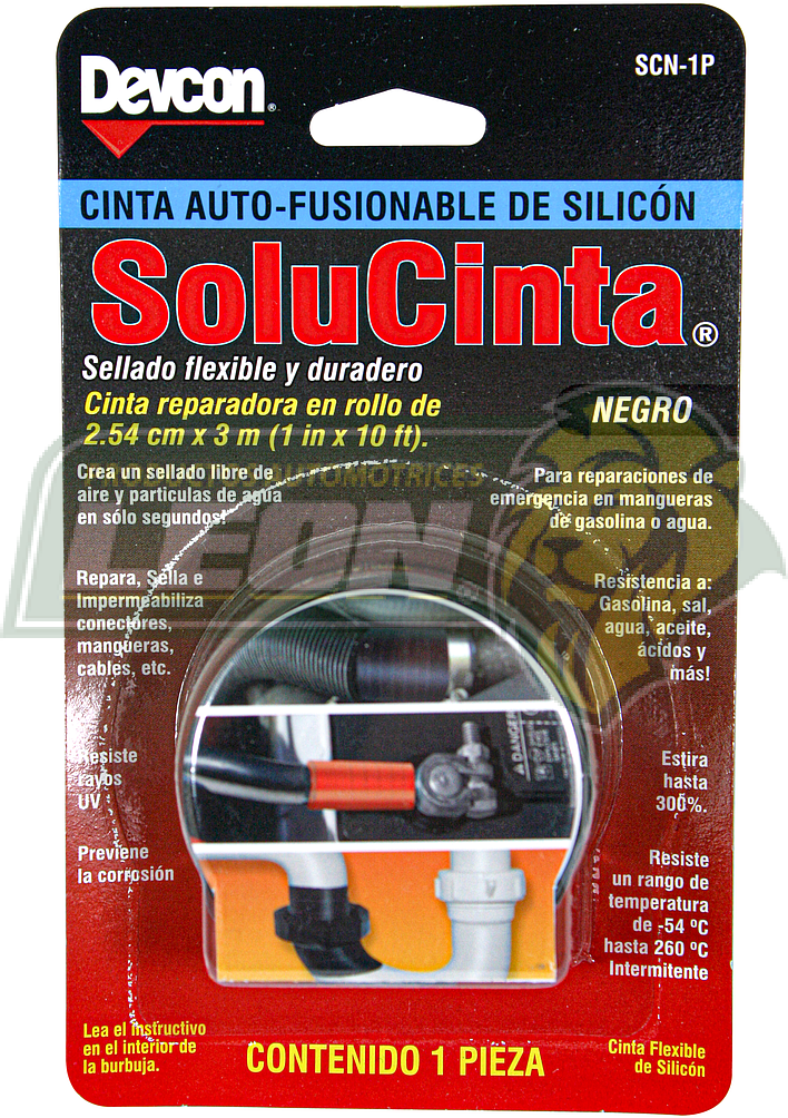 CINTA AUTO-FUSIONABLE DE SILICON SOLUCINTA NEGRA 1”x3 mt.