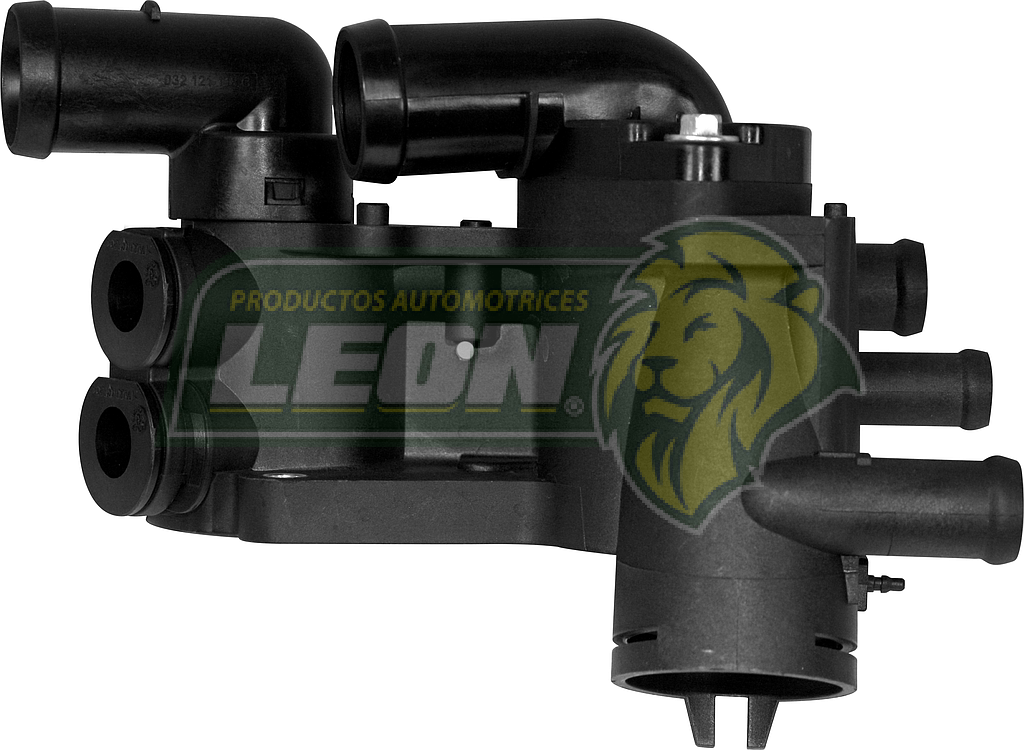 TOMA AGUA VW POLO 1.4L 4 CI. SEAT IBIZA 02-08,  CON HOUSING Y CONECTOR SIN PIPETA, CON TAPONES, SIN TERMOSTATO (032121111AP) (APLICA PARA TERMOSTATO T-111)