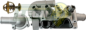 TOMA AGUA FORD FIESTA, IKON, KA 4C. 1.4, 1.6L (ALACRAN Y TORTUGA) TODOS (HOUSING, TOMA AGUA (2), JUNTA, TERMOSTATO, O-RING, SENSOR Y SEGURO) “ALUMINIO” (XS6E8A586AL)