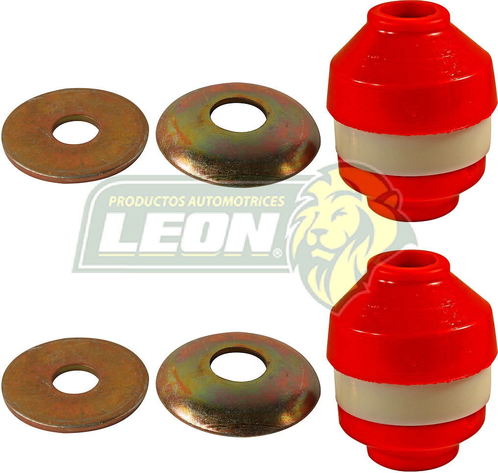 GOMA TIRANTE SUSPENSION FORD BRONCO U150 4X4 80-96, F100 4X2 80-86, F150 4X2 80-86, F150 4X4 80-86, F250 4X2 80-98, F350 4X2 80-98, MICROBUS 80-98 (K-8359, 64370, 56203) (JGO. c/10 pz.) ELASTOMERO