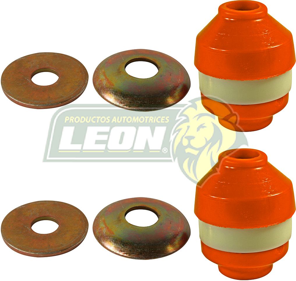 GOMA TIRANTE SUSPENSION FORD BRONCO U150 4X4 80-96, F100 4X2 80-86, F150 4X2 80-86, F150 4X4 80-86, F250 4X2 80-98, F350 4X2 80-98, MICROBUS 80-98 (K-8359, 64370, 56203) (JGO. c/10 pz.) POLIURETANO