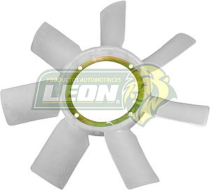 VENTILADOR PLASTICO NISSAN PK-UP 2.4L 89-97, ICHIVAN 94-97, D21 c/POLEA TERMICA HO746C 7 ASPAS 4 HOYOS CENTRO DE METAL ØI: 12 cm, ØE: 37 cm