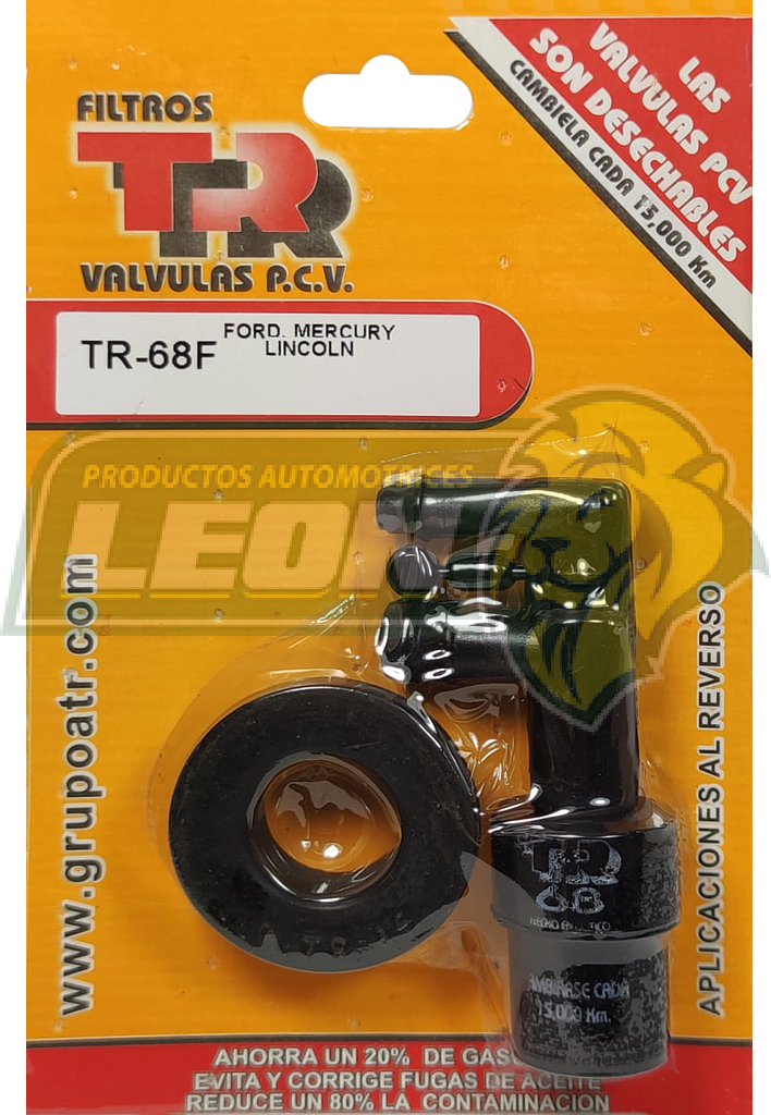 VALVULA PCV TR FORD GRAND MARQUIS 4.6L V8 92-02, 5.0L V8 82-84, THUNDERBIRD 5.0L V8 91-93, 4.6L V8 95-96 LINCOLN TOWN CAR 4.6L V8 91-02, 5.0L V8 86-90, COUGAR 4.6L V8 94-95, 5.0L V8 86-88 2 VIAS (INC. EMPAQUE)